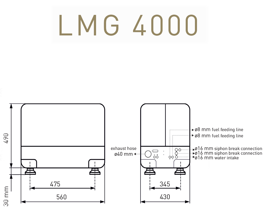 Dimensioni motore Lombardini Marine Generator LMG 4000