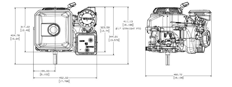 Dimensioni motore Kohler CH440